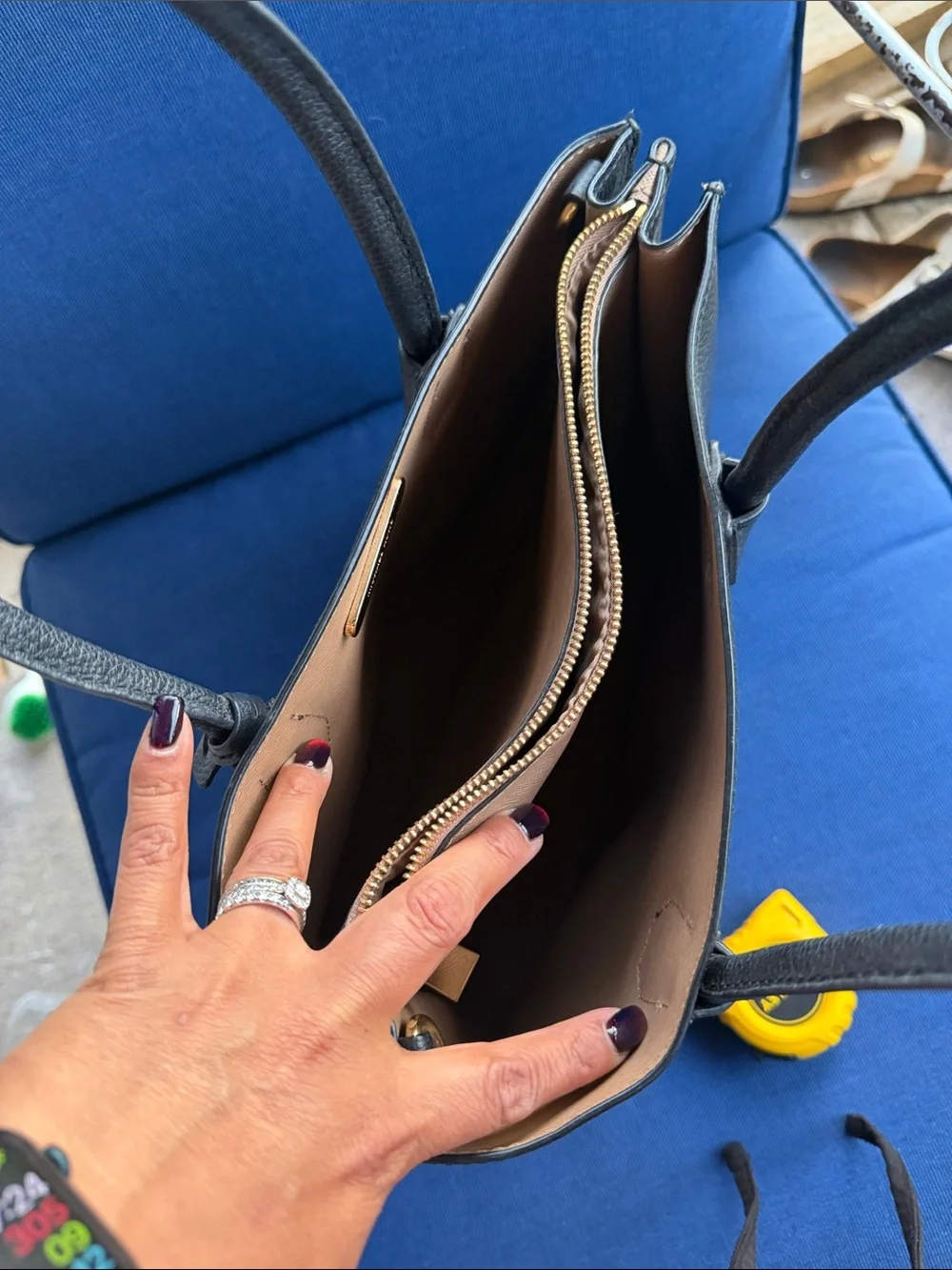 Michael Kors Black Tote with Gold Accents